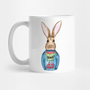 Rabbit wearing Christmas jumper Mug